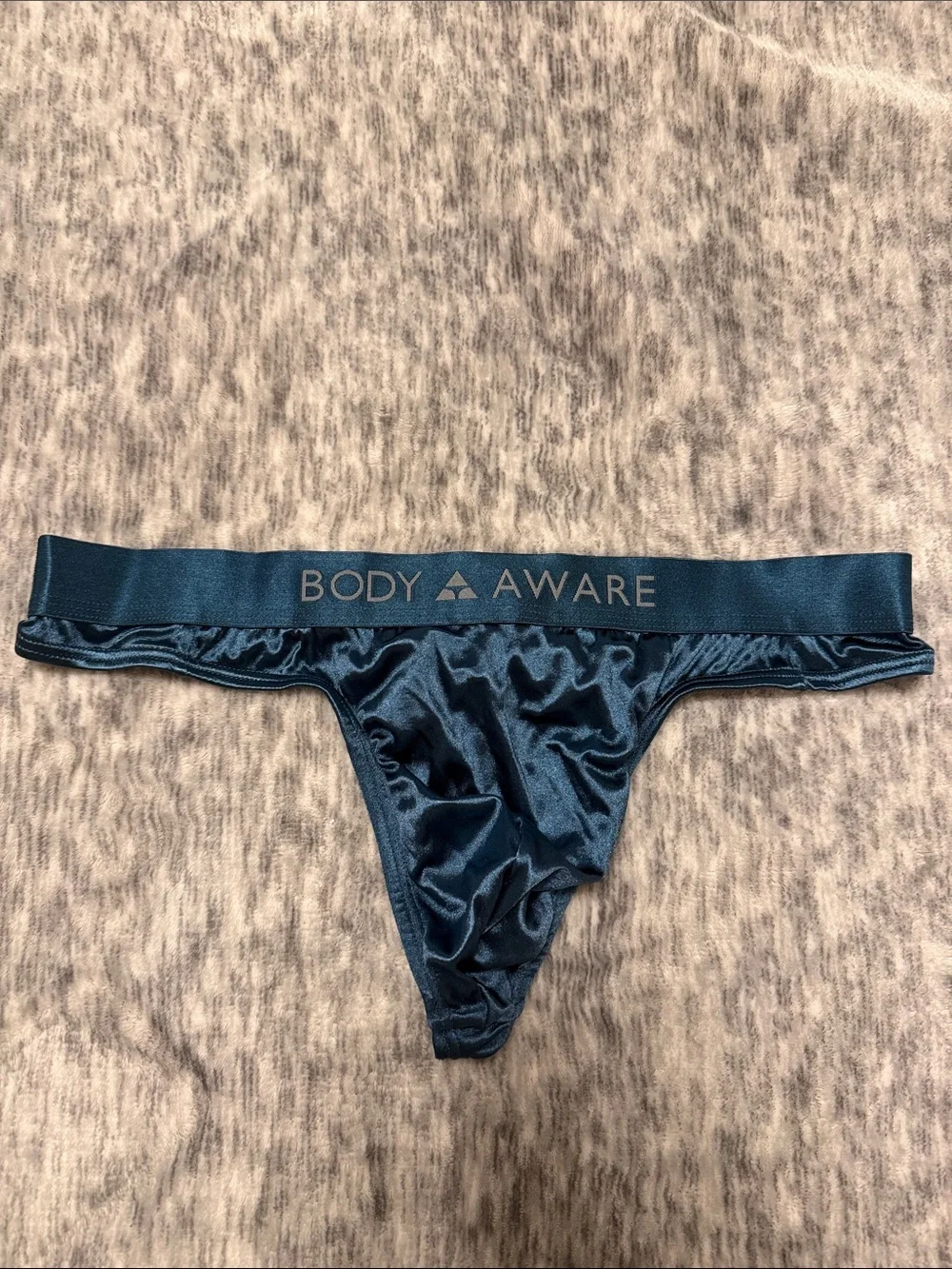 BodyAware Satin Thong in Deep Teal